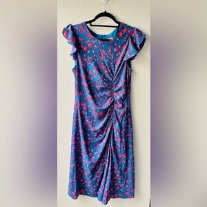 Vince Camuto Blue Floral Design Midi Dress 
Size 12